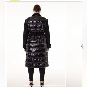 Barneys New York x Forever 21 black knit and puffer trench coat